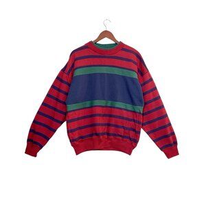 Vintage Claybrooke Sweatshirt Mens Medium 90s Retro Striped Color Block